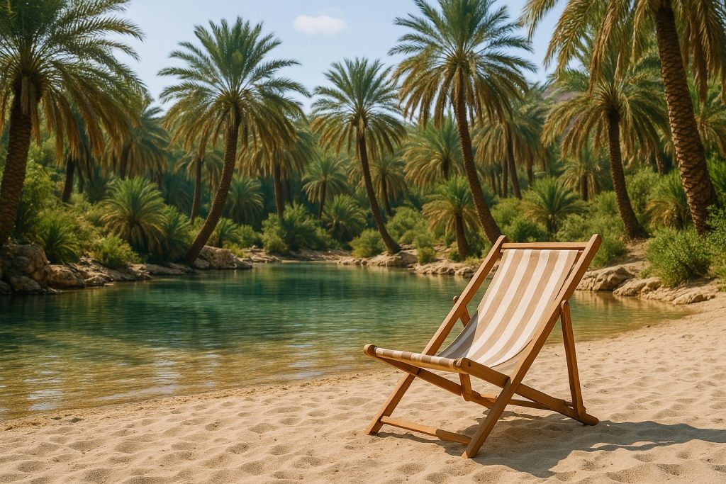Lounge chair at an oasis