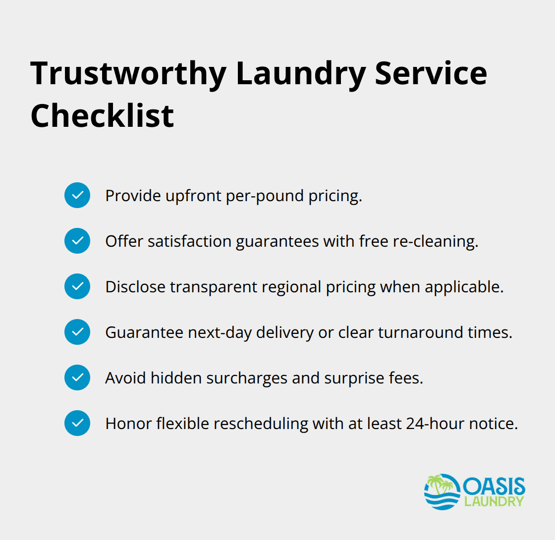 Checklist of trustworthiness indicators for U.S. home laundry pickup services - laundry home pickup