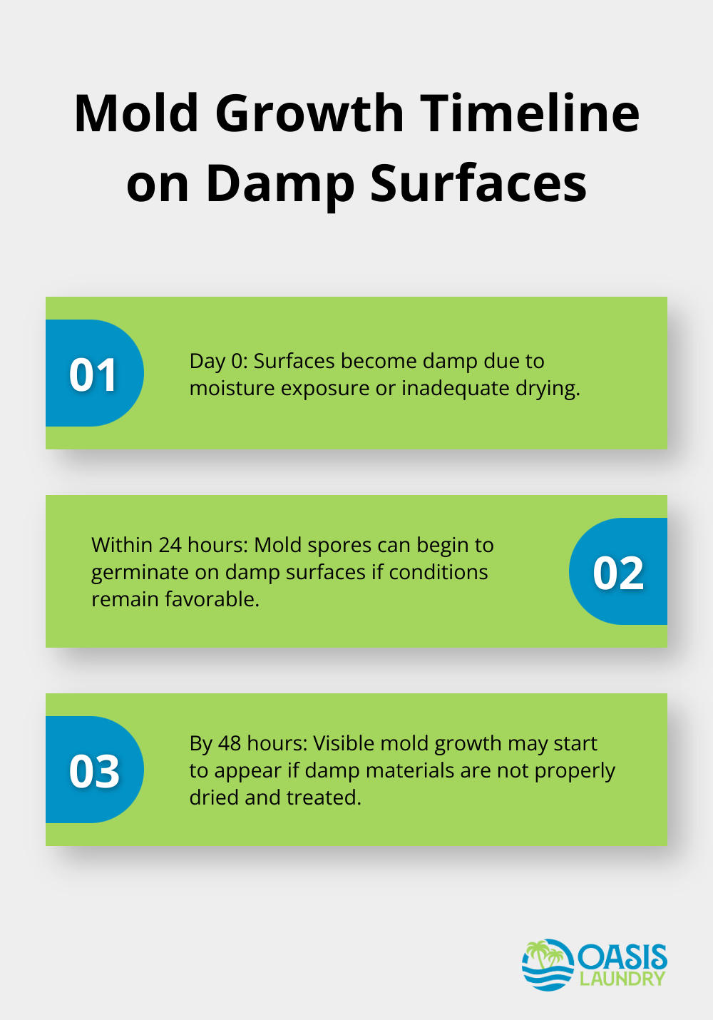 Chart showing the rapid timeline of mold growth on damp surfaces - Mold remediation